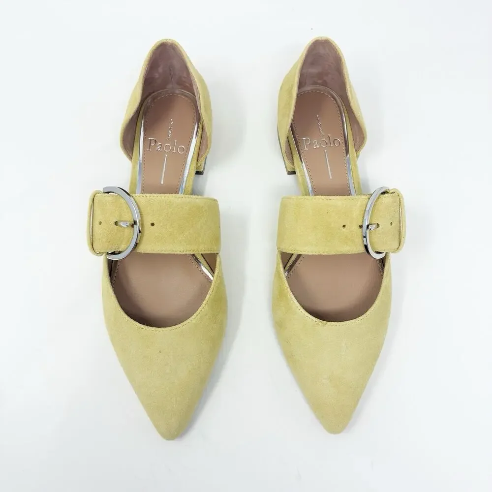 Linea Paolo Dean Mustard Yellow Flats 5 NIB